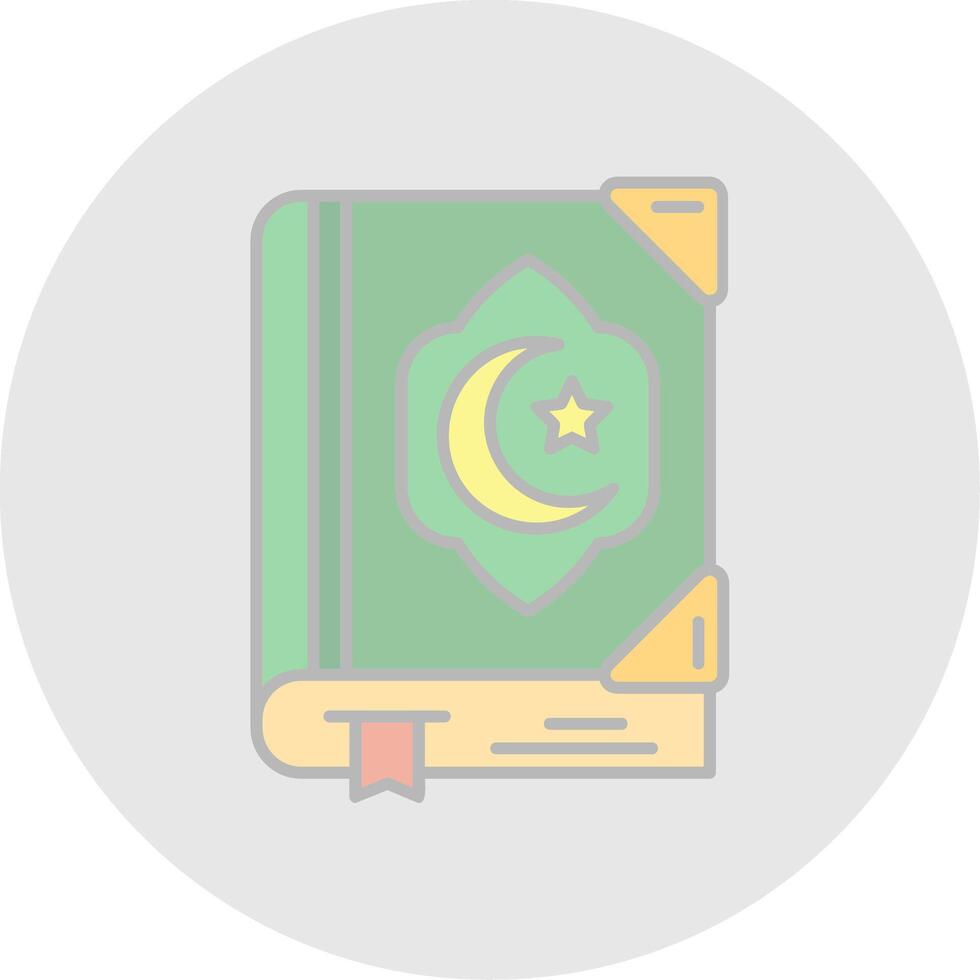 Quran Line Filled Light Circle Icon vector