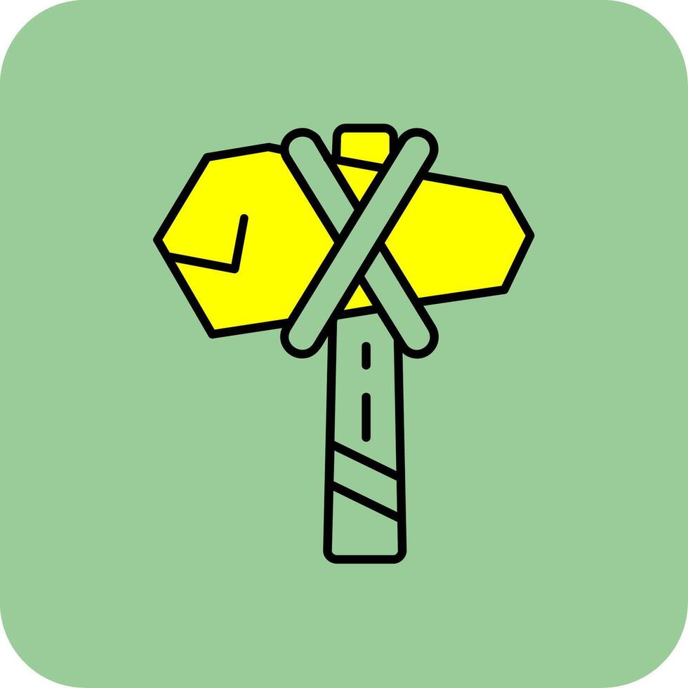 Hammer Filled Yellow Icon vector