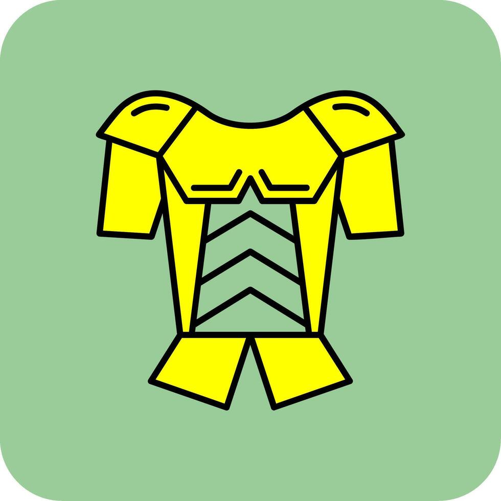 armadura lleno amarillo icono vector