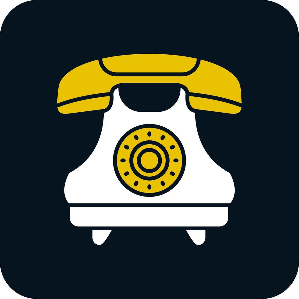 Telephone Glyph Two Color Icon vector