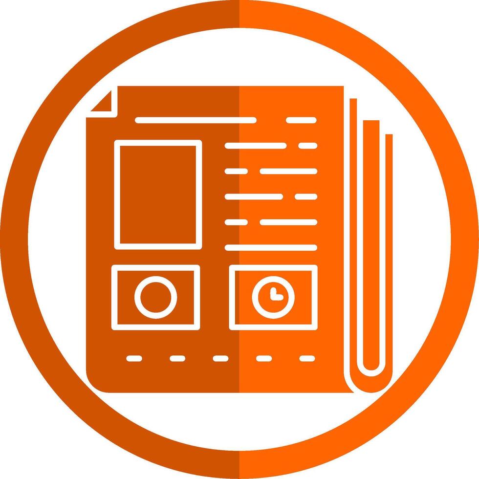 Newspaper Glyph Orange Circle Icon vector