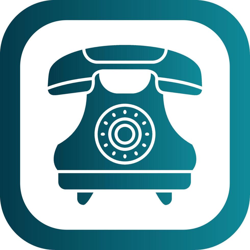 Telephone Glyph Gradient Round Corner Icon vector