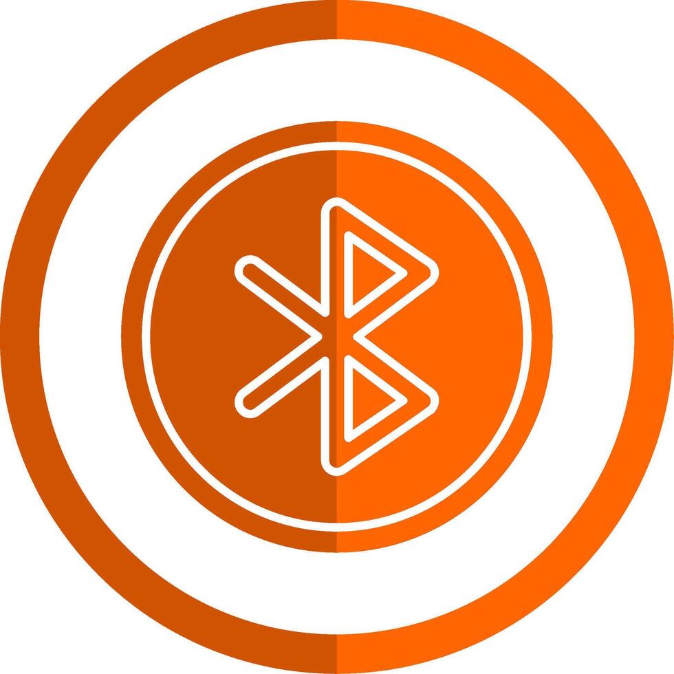 Bluetooth Glyph Orange Circle Icon vector