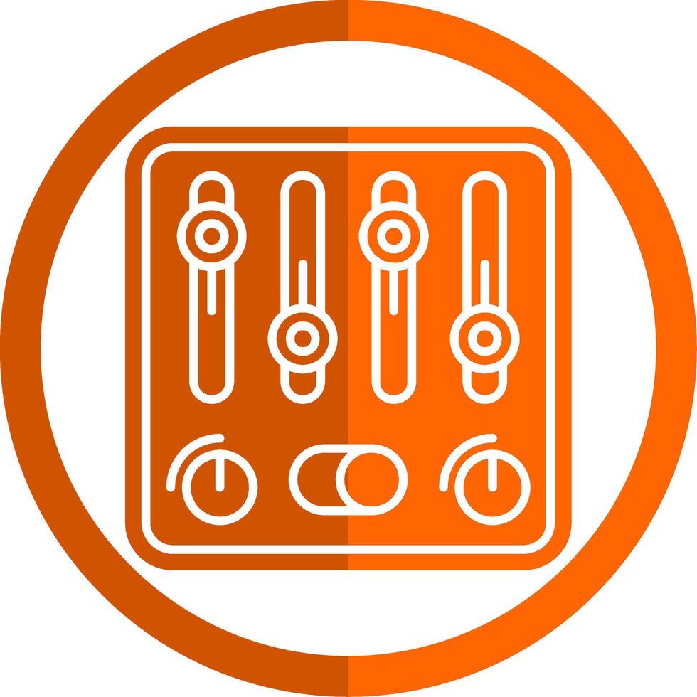 controlar glifo naranja circulo icono vector