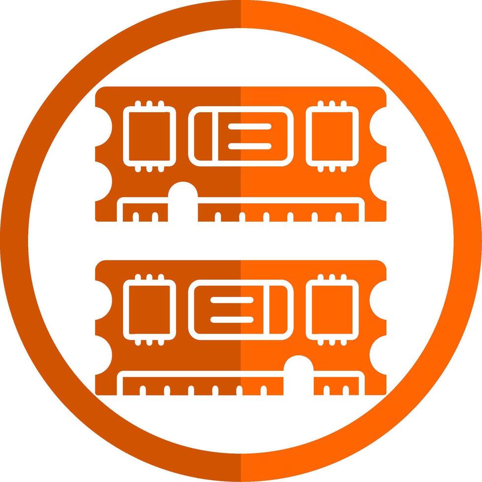 Ram Glyph Orange Circle Icon vector