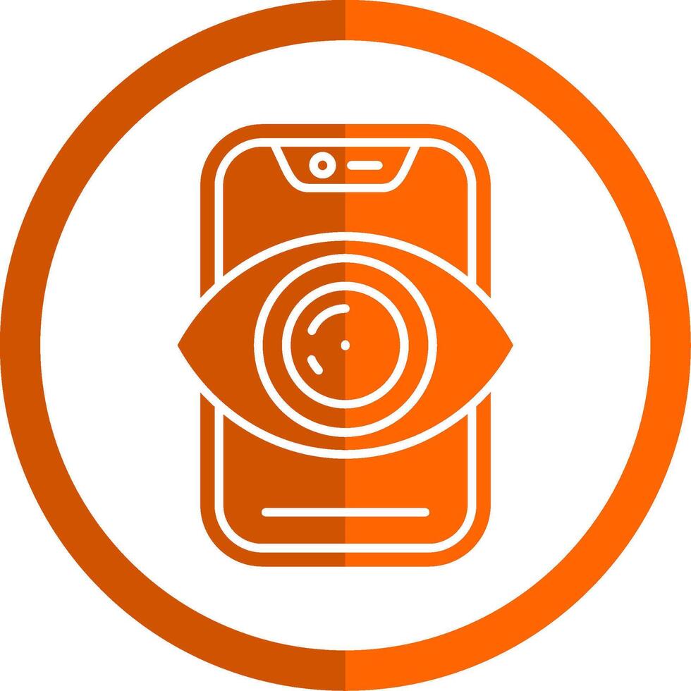 Vision Glyph Orange Circle Icon vector