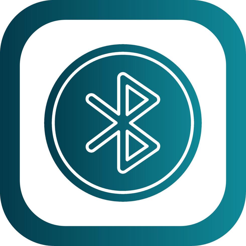 Bluetooth Glyph Gradient Round Corner Icon vector