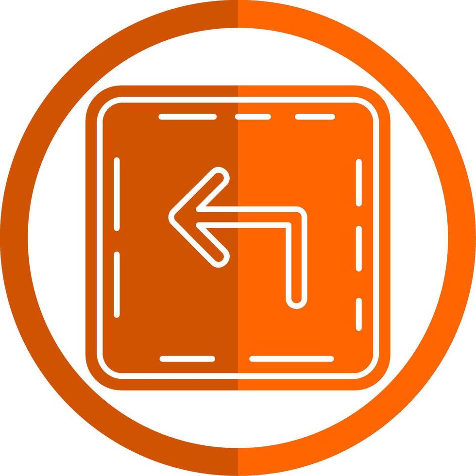 Turn Glyph Orange Circle Icon vector