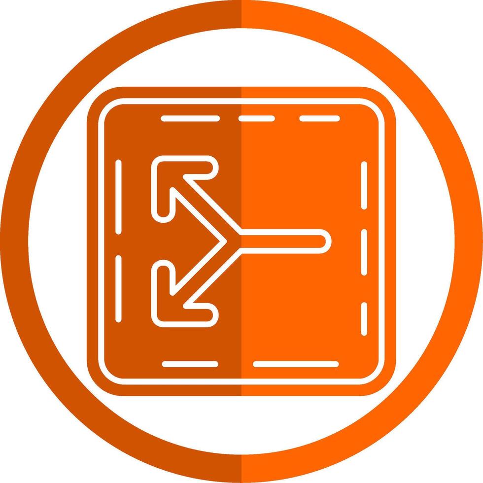 Split Glyph Orange Circle Icon vector