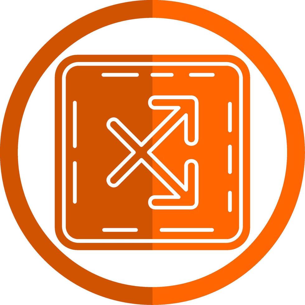 Intersect Glyph Orange Circle Icon vector