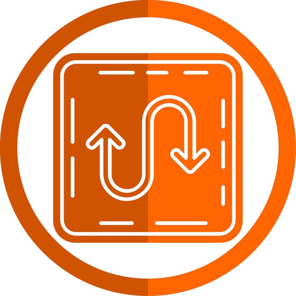 Zigzag Glyph Orange Circle Icon vector