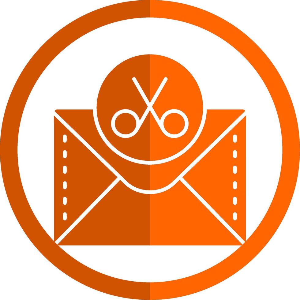Scissor Glyph Orange Circle Icon vector