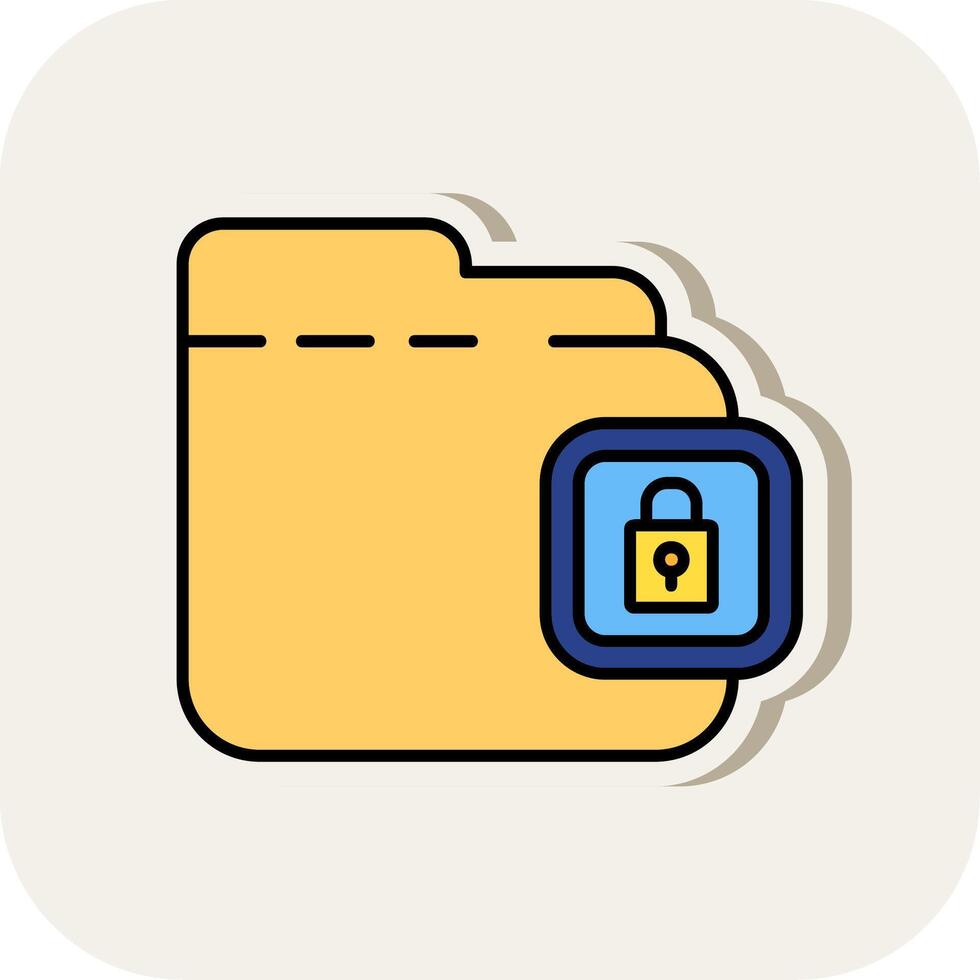 Locked Line Filled White Shadow Icon vector