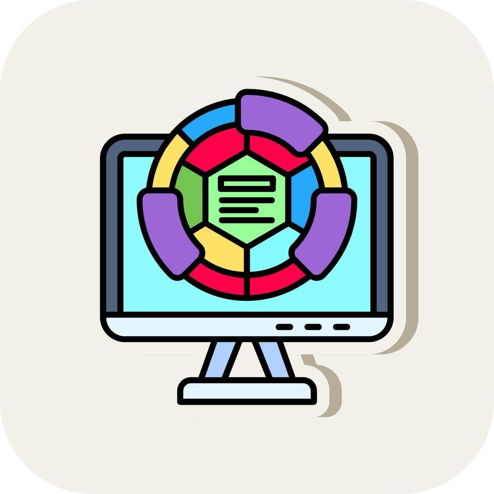 Computer Line Filled White Shadow Icon vector