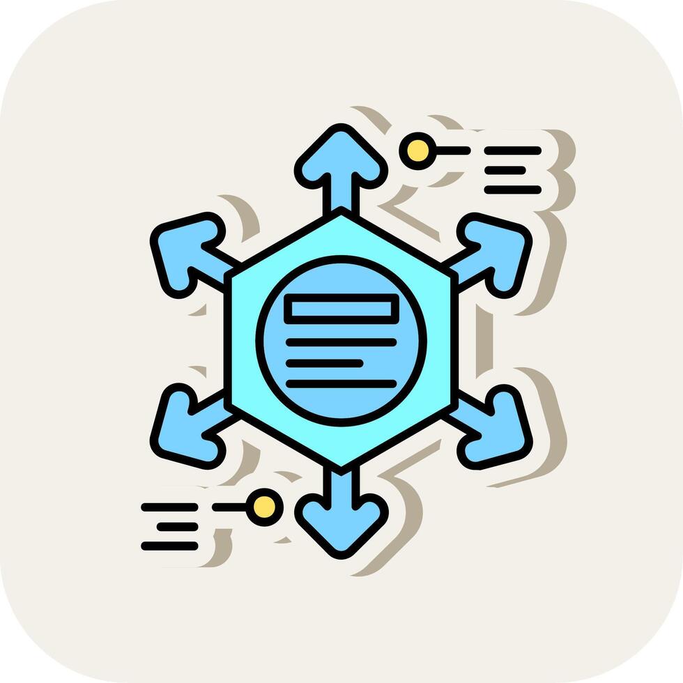 Diagram Line Filled White Shadow Icon vector