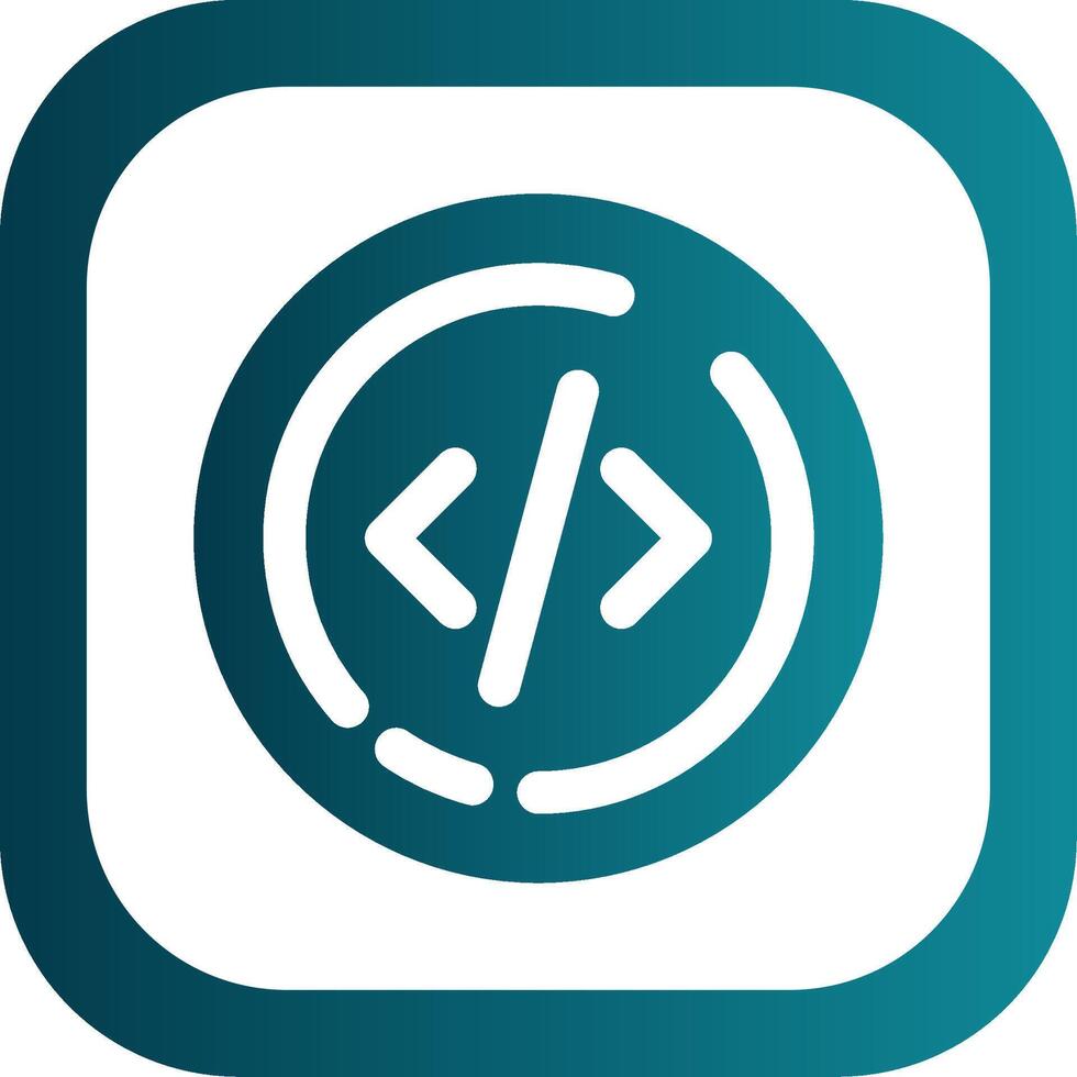 Code Glyph Gradient Round Corner Icon vector