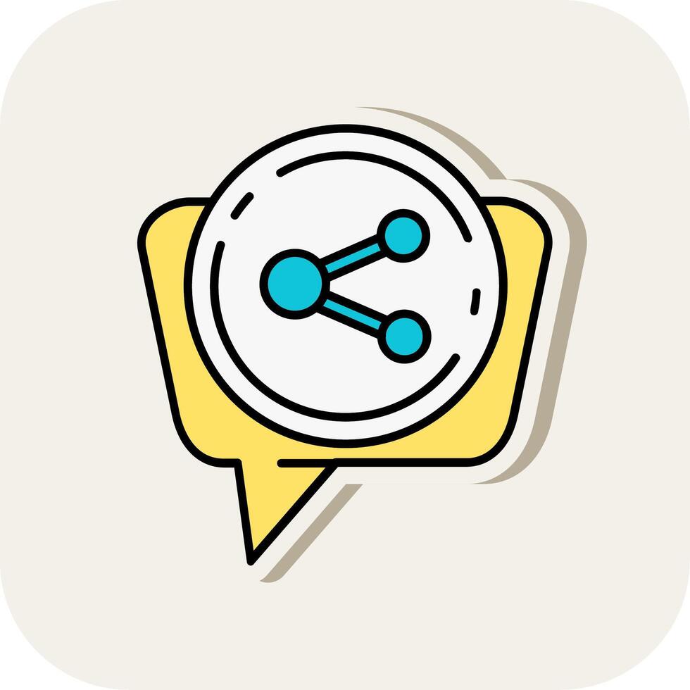 Share Line Filled White Shadow Icon vector