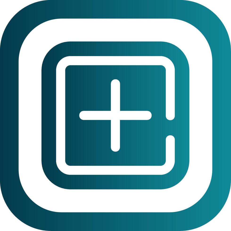 Add Glyph Gradient Round Corner Icon vector