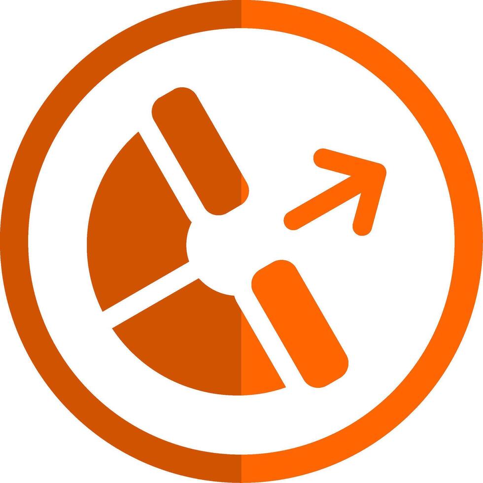 Outgoing Glyph Orange Circle Icon vector