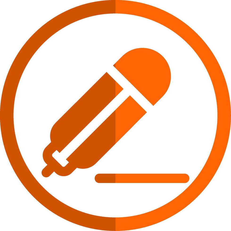 Pencil Glyph Orange Circle Icon vector