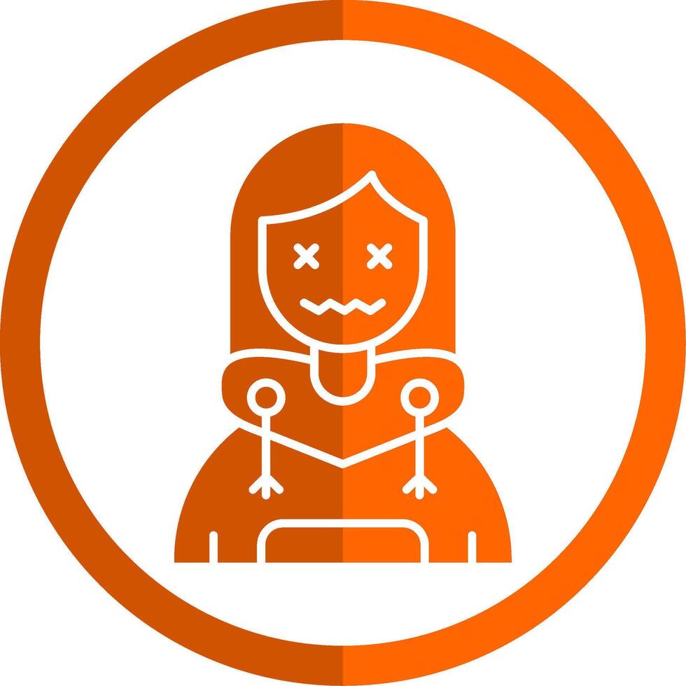 Dead Glyph Orange Circle Icon vector