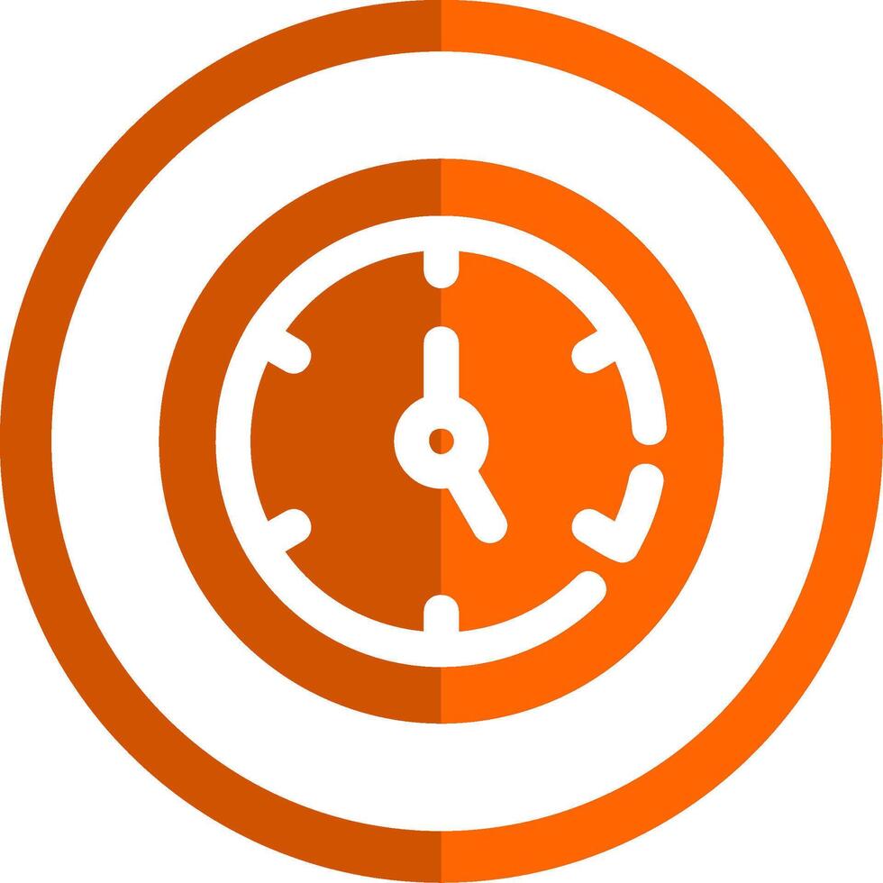 Timer Glyph Orange Circle Icon vector