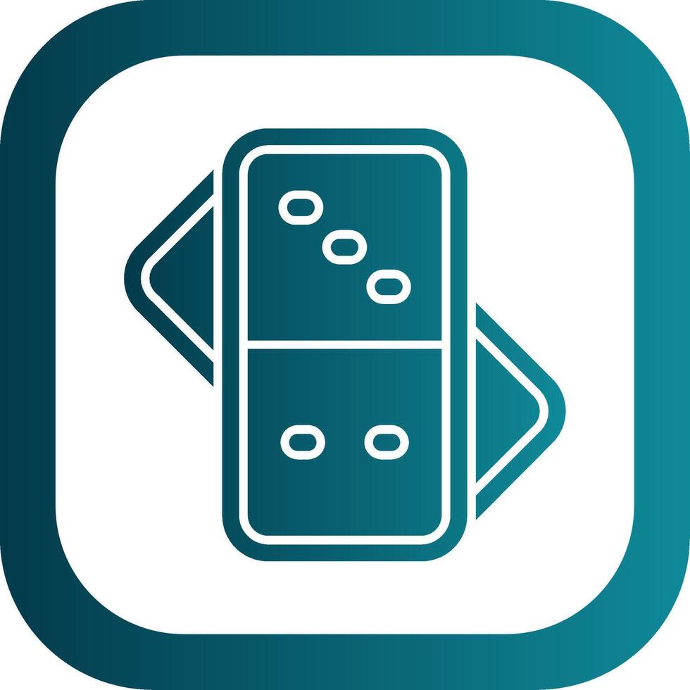 Domino Glyph Gradient Round Corner Icon vector