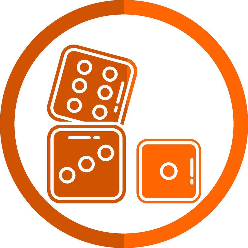 Dices Glyph Orange Circle Icon vector