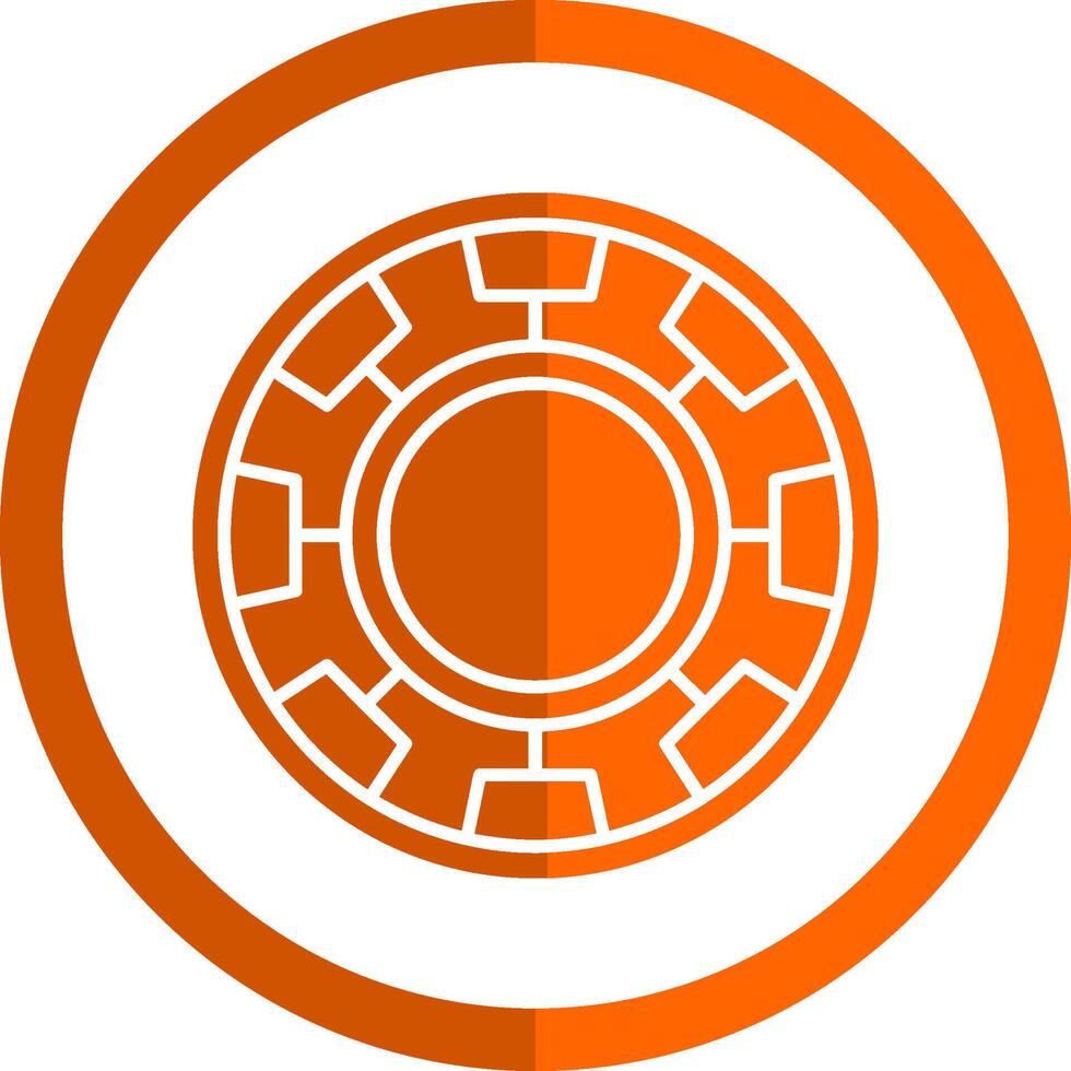Chip Glyph Orange Circle Icon vector