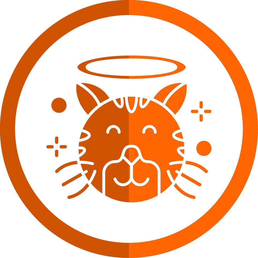 Angel Glyph Orange Circle Icon vector