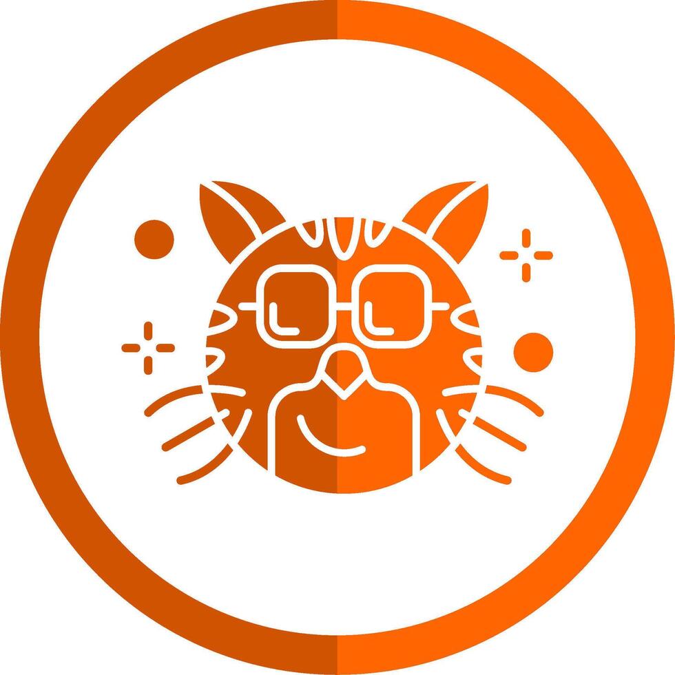 Cool Glyph Orange Circle Icon vector