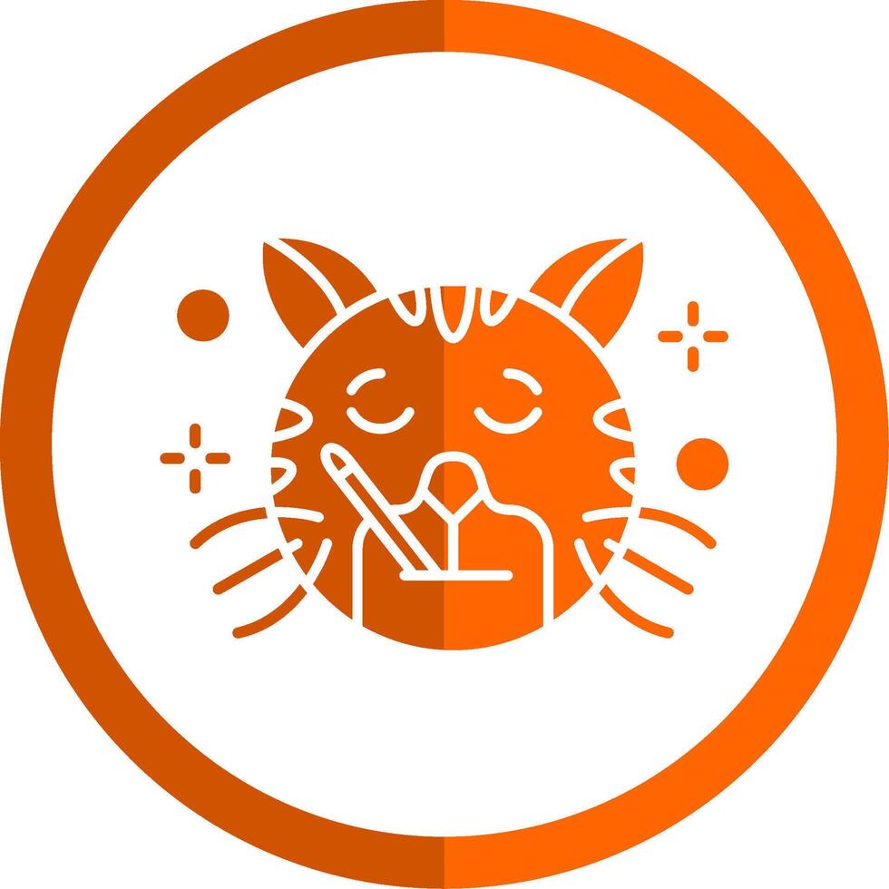 Sick Glyph Orange Circle Icon vector