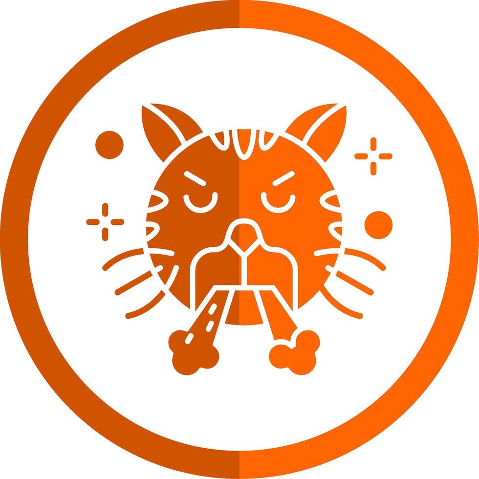 Angry Glyph Orange Circle Icon vector