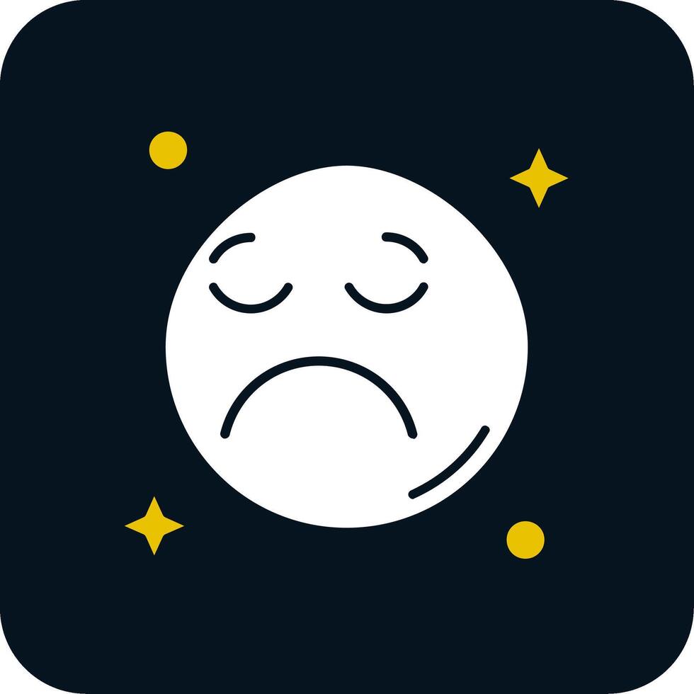 Sad Glyph Two Color Icon vector