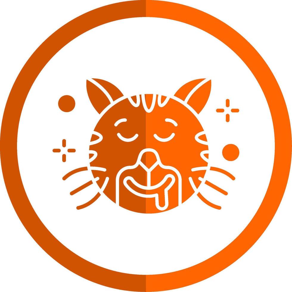 Drooling Glyph Orange Circle Icon vector