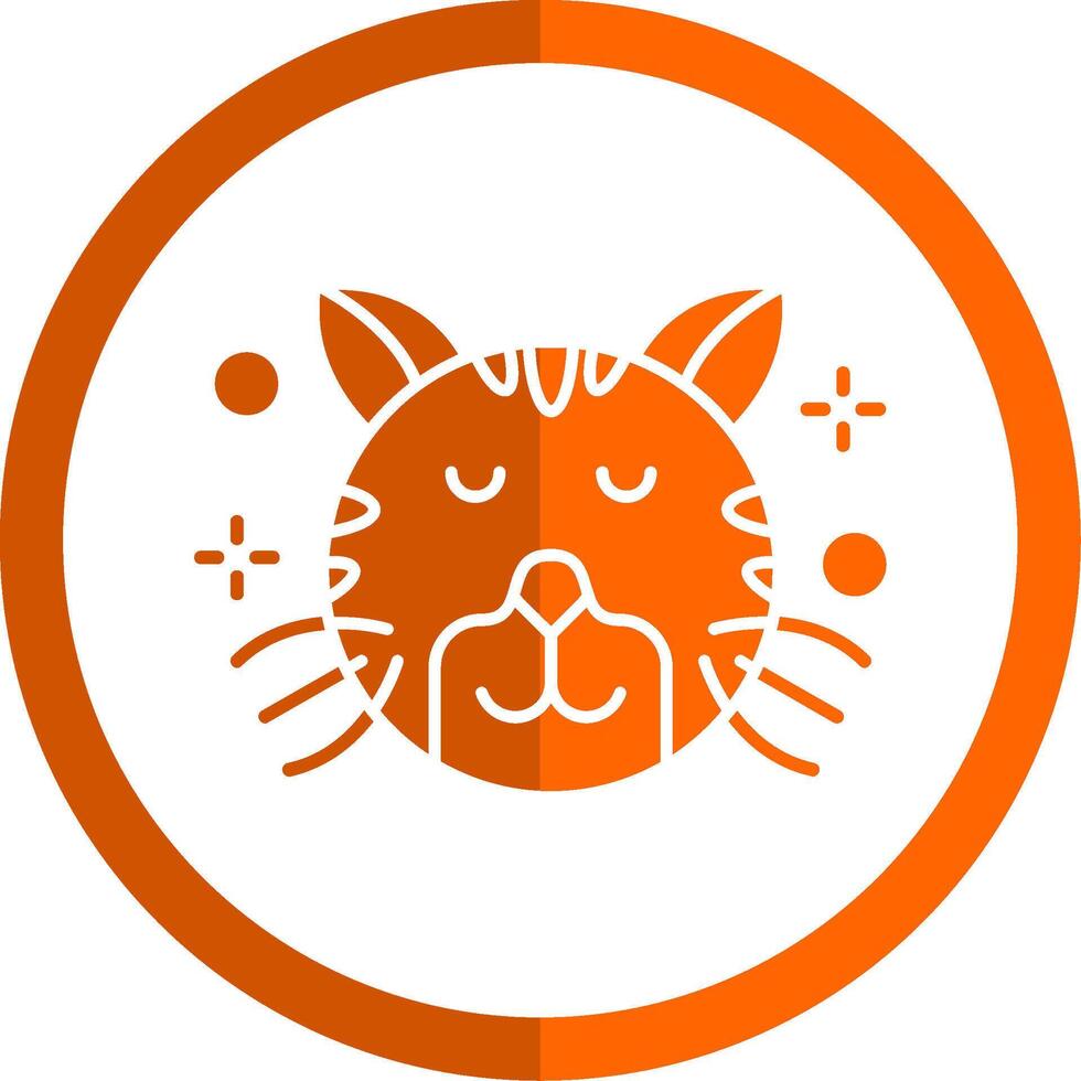 Relieved Glyph Orange Circle Icon vector