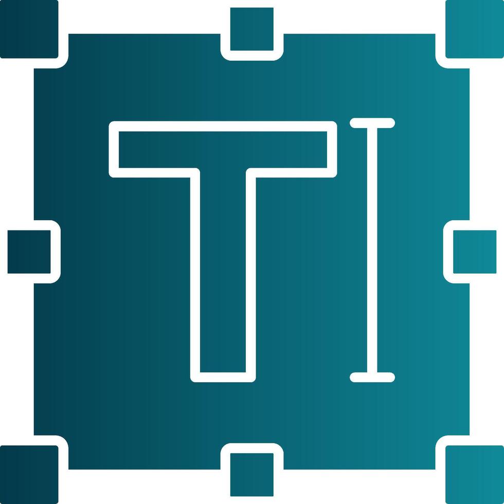 Text Glyph Gradient Round Corner Icon vector