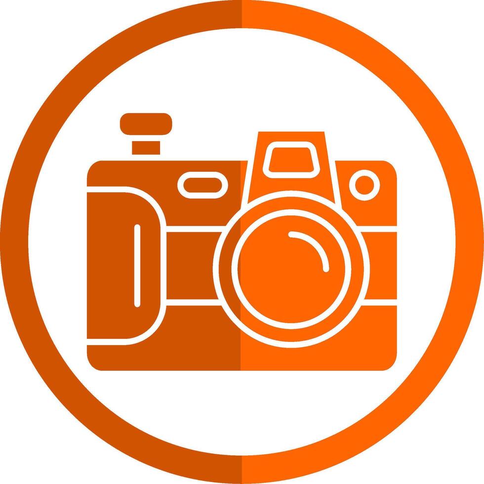 Camera Glyph Orange Circle Icon vector