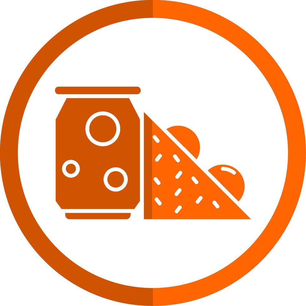 Food Glyph Orange Circle Icon vector