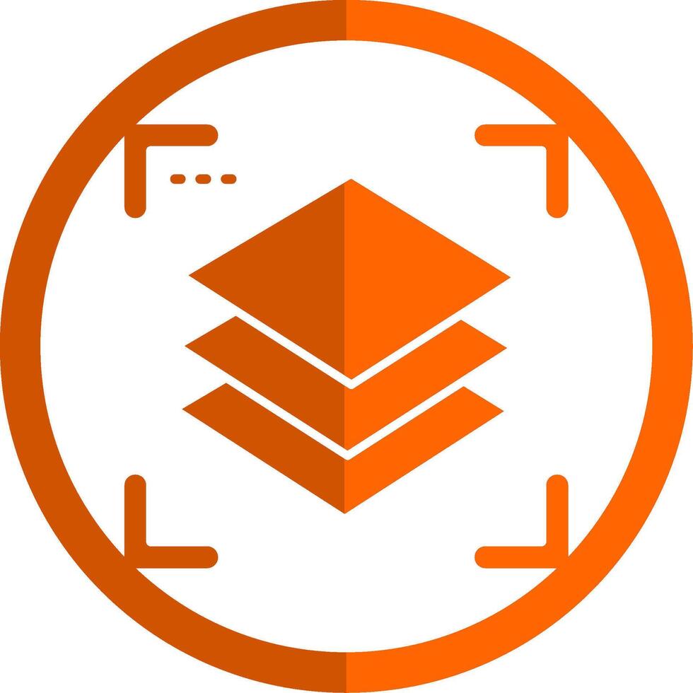 Layers Glyph Orange Circle Icon vector