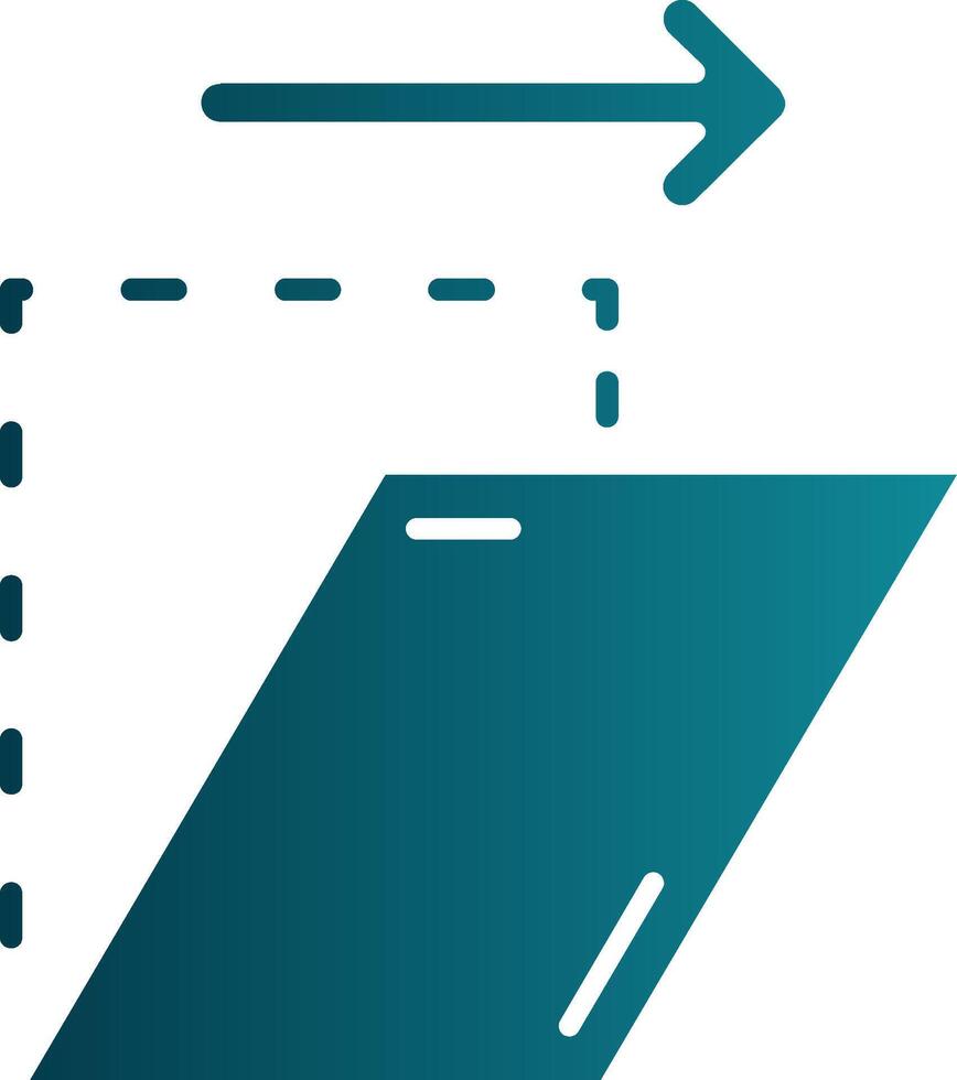 Shear Glyph Gradient Round Corner Icon vector