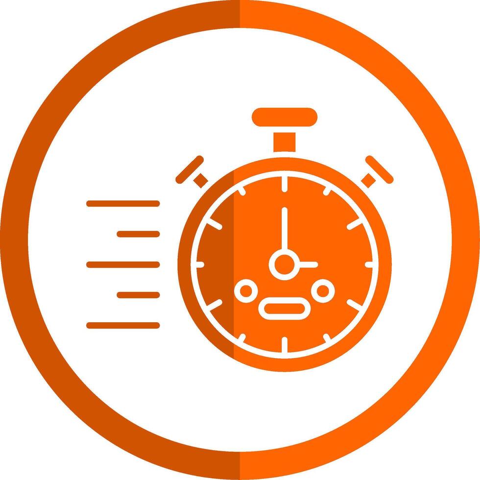 Stopwatch Glyph Orange Circle Icon vector