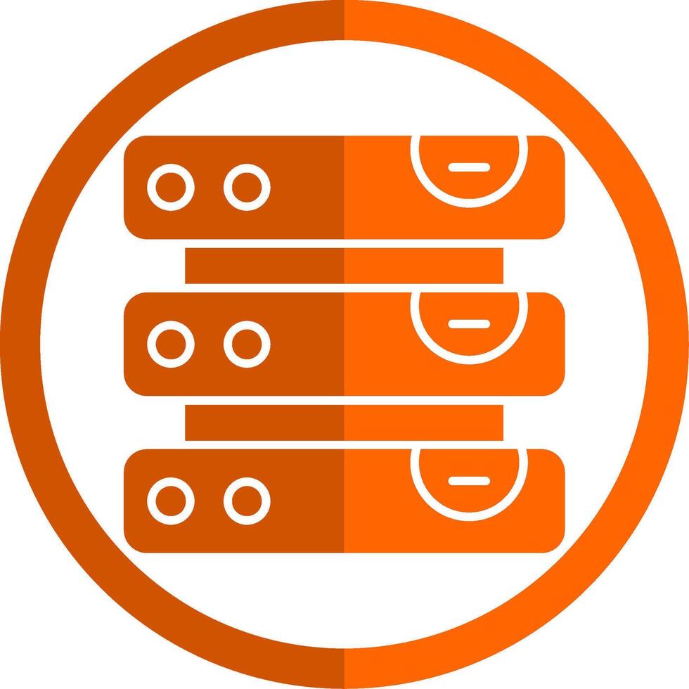 Database Glyph Orange Circle Icon vector