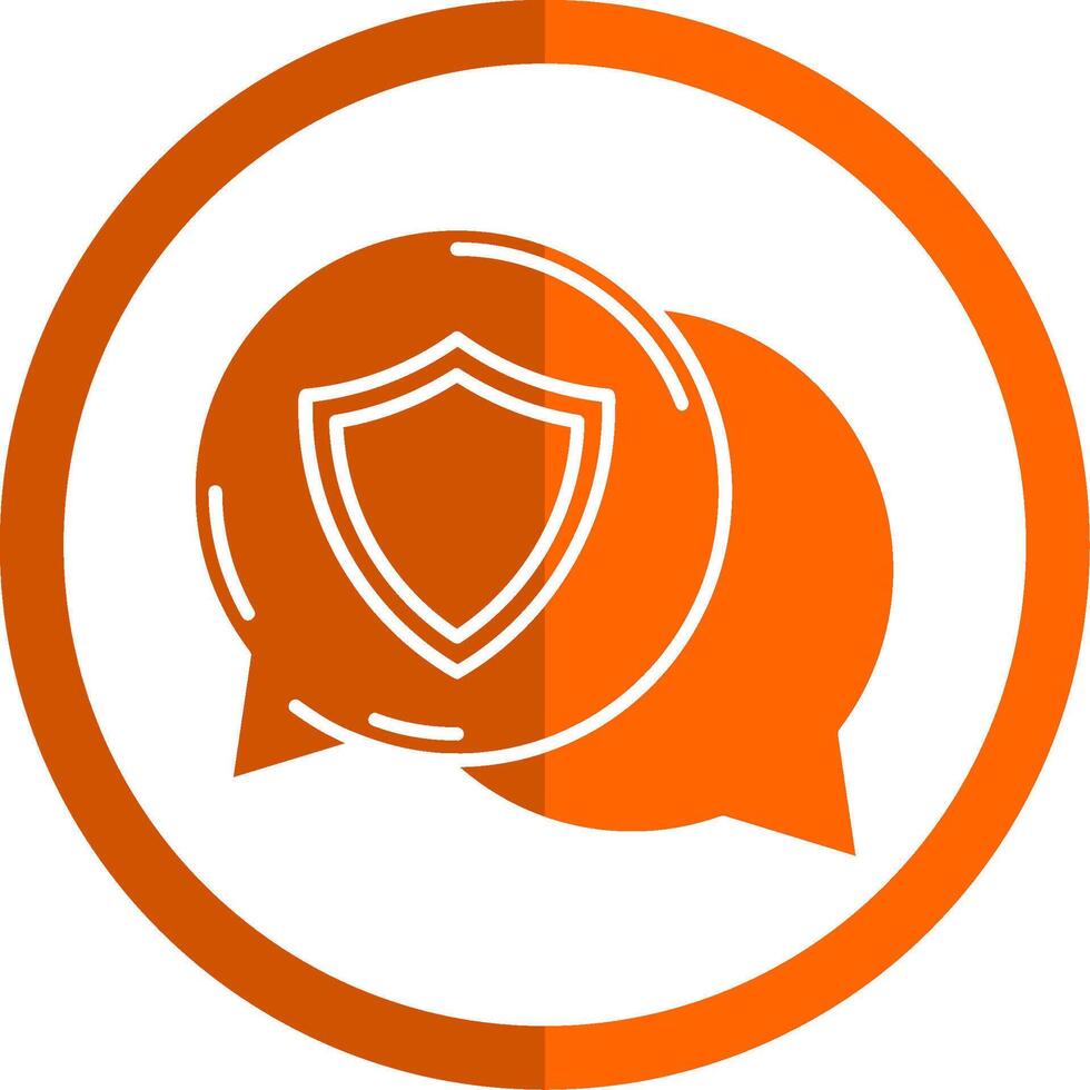 Secure Glyph Orange Circle Icon vector