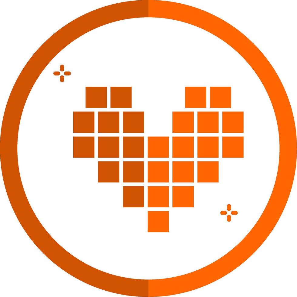 Pixels Glyph Orange Circle Icon vector
