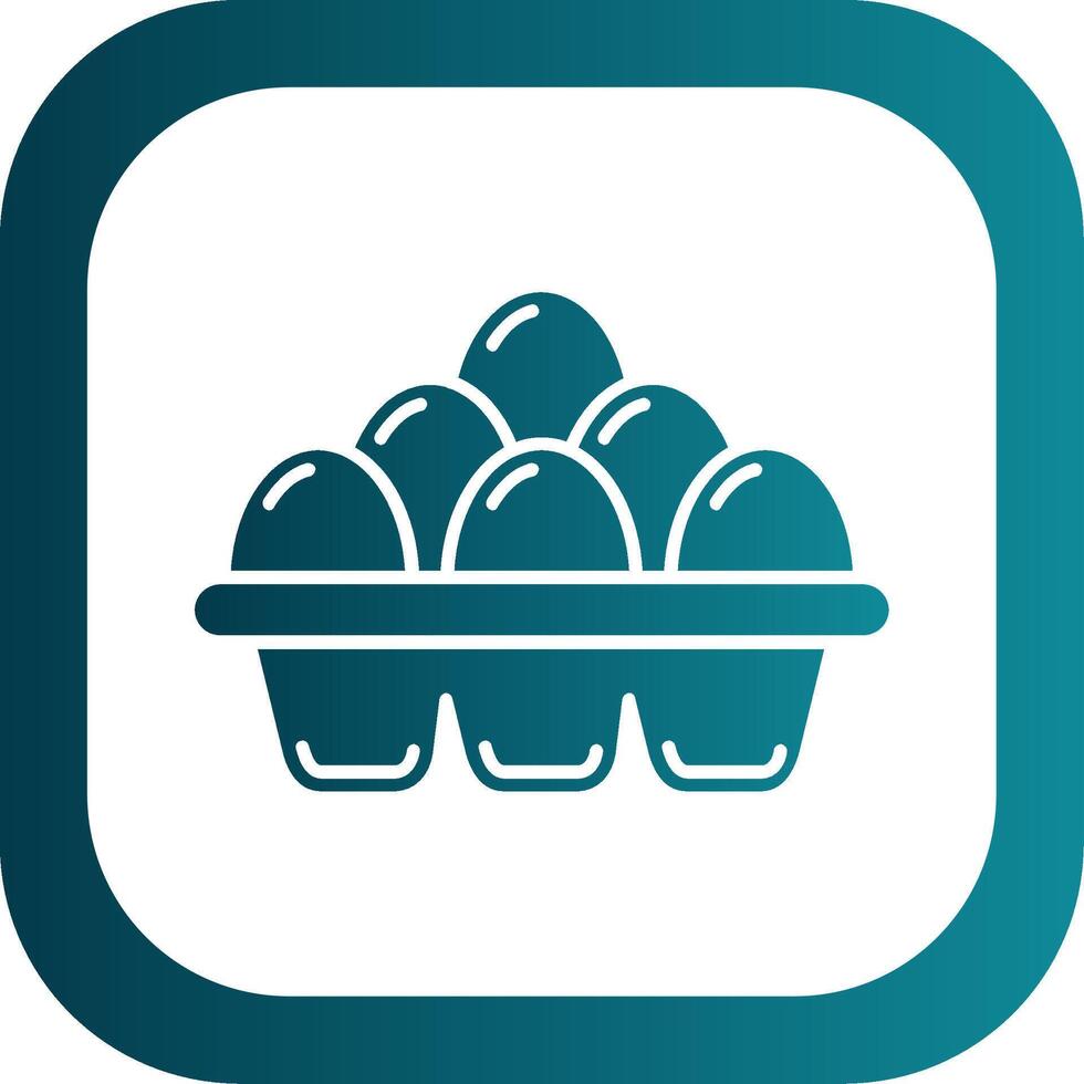Eggs Glyph Gradient Round Corner Icon vector