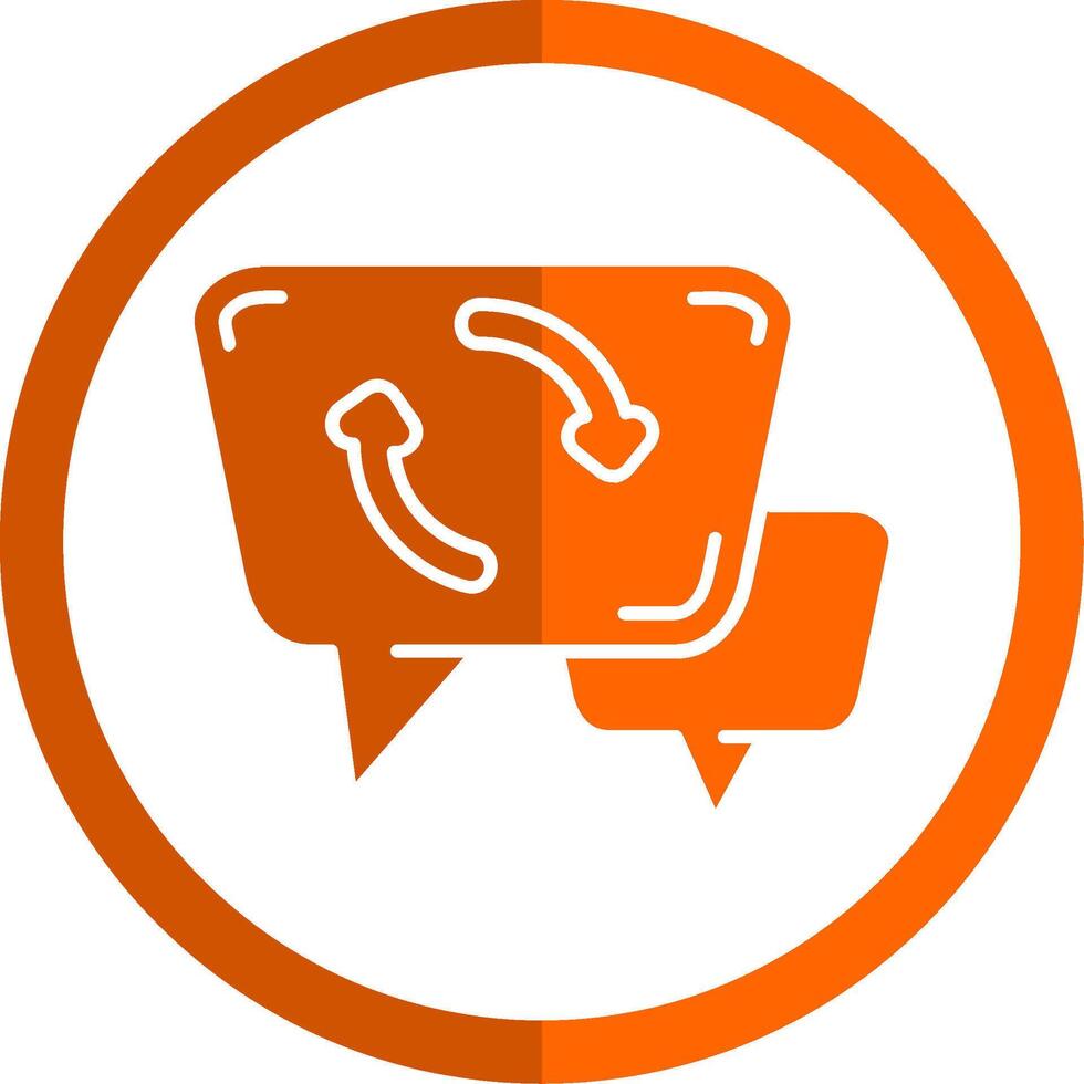 Syncing Glyph Orange Circle Icon vector
