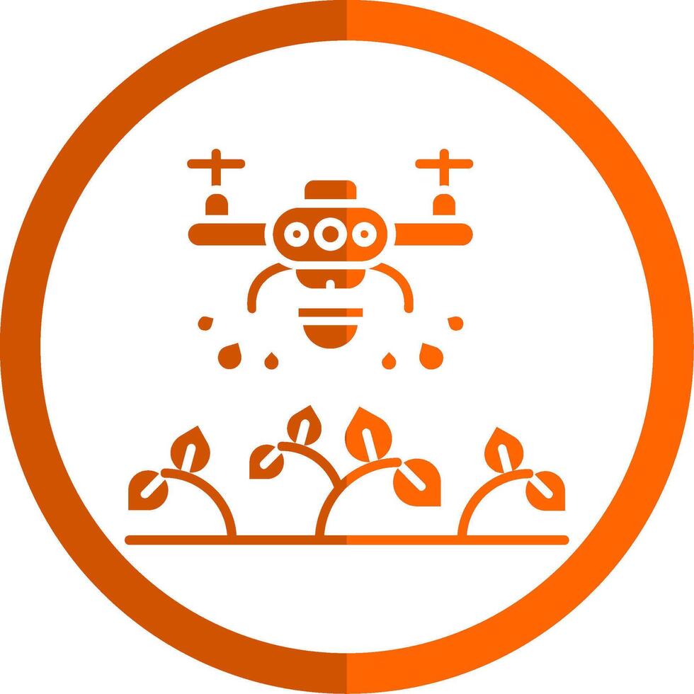 Drone Glyph Orange Circle Icon vector