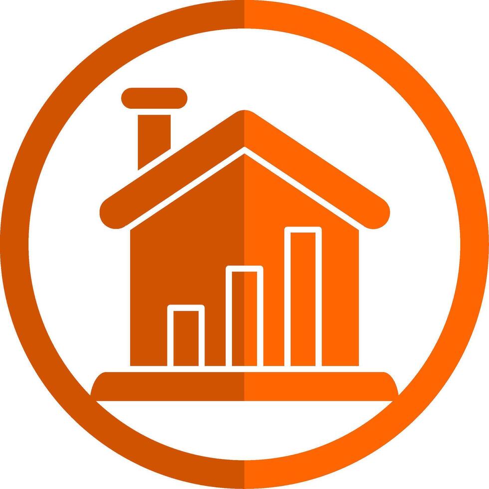 Home Glyph Orange Circle Icon vector