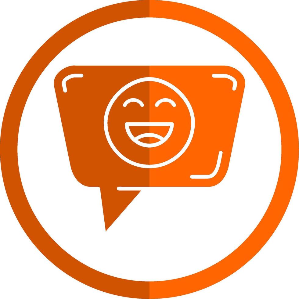 Happy Glyph Orange Circle Icon vector